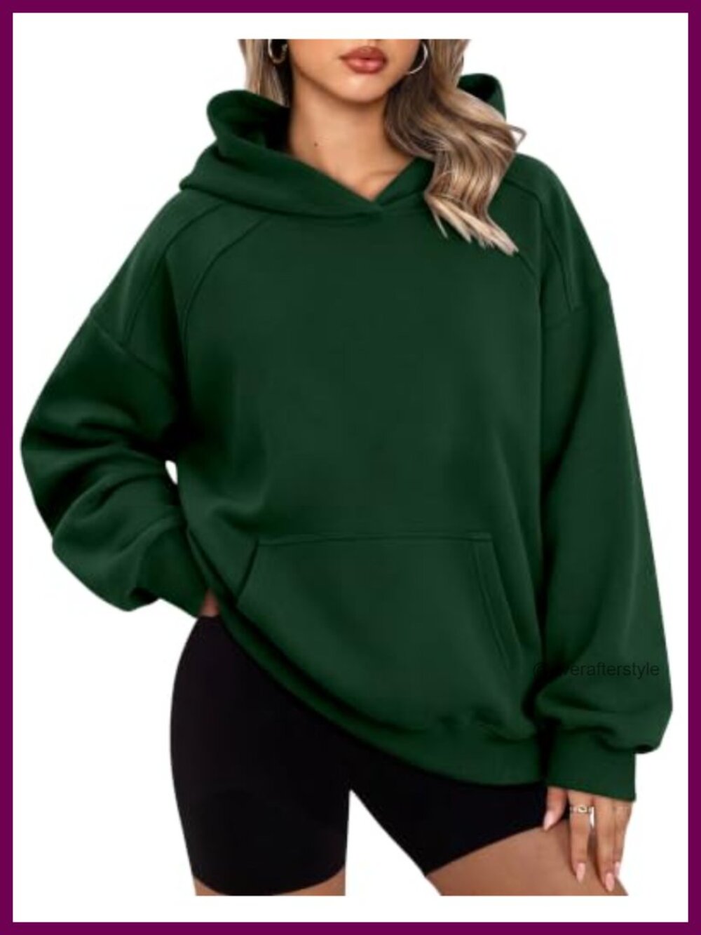 Oversized Fleece Hoodie Pullover Drop Shoulder Kangaroo Pocket